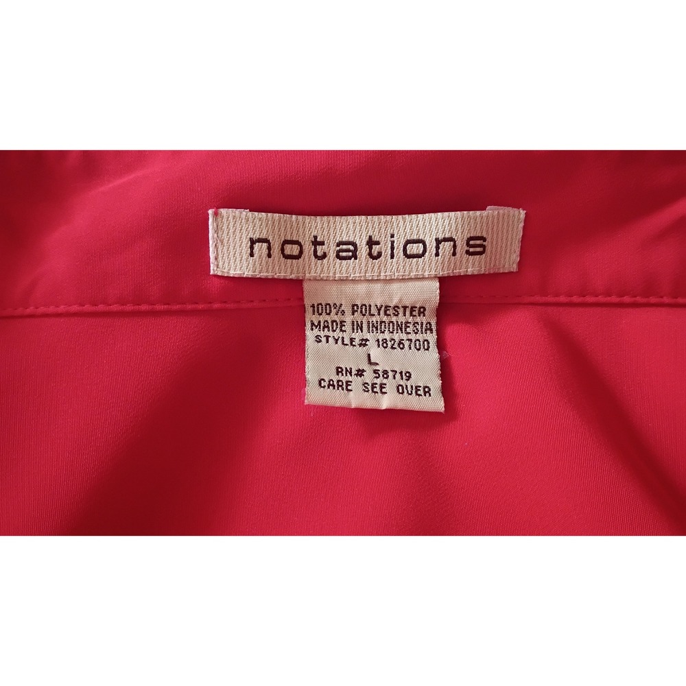 Spicy Pop Red Office Siren Corporate Chic Blouse Long Sleeve Size Large - Picture 3 of 3